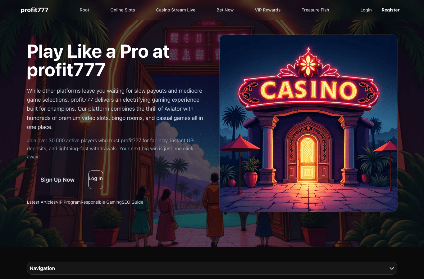 Capture d'écran de profit777bingo.com
