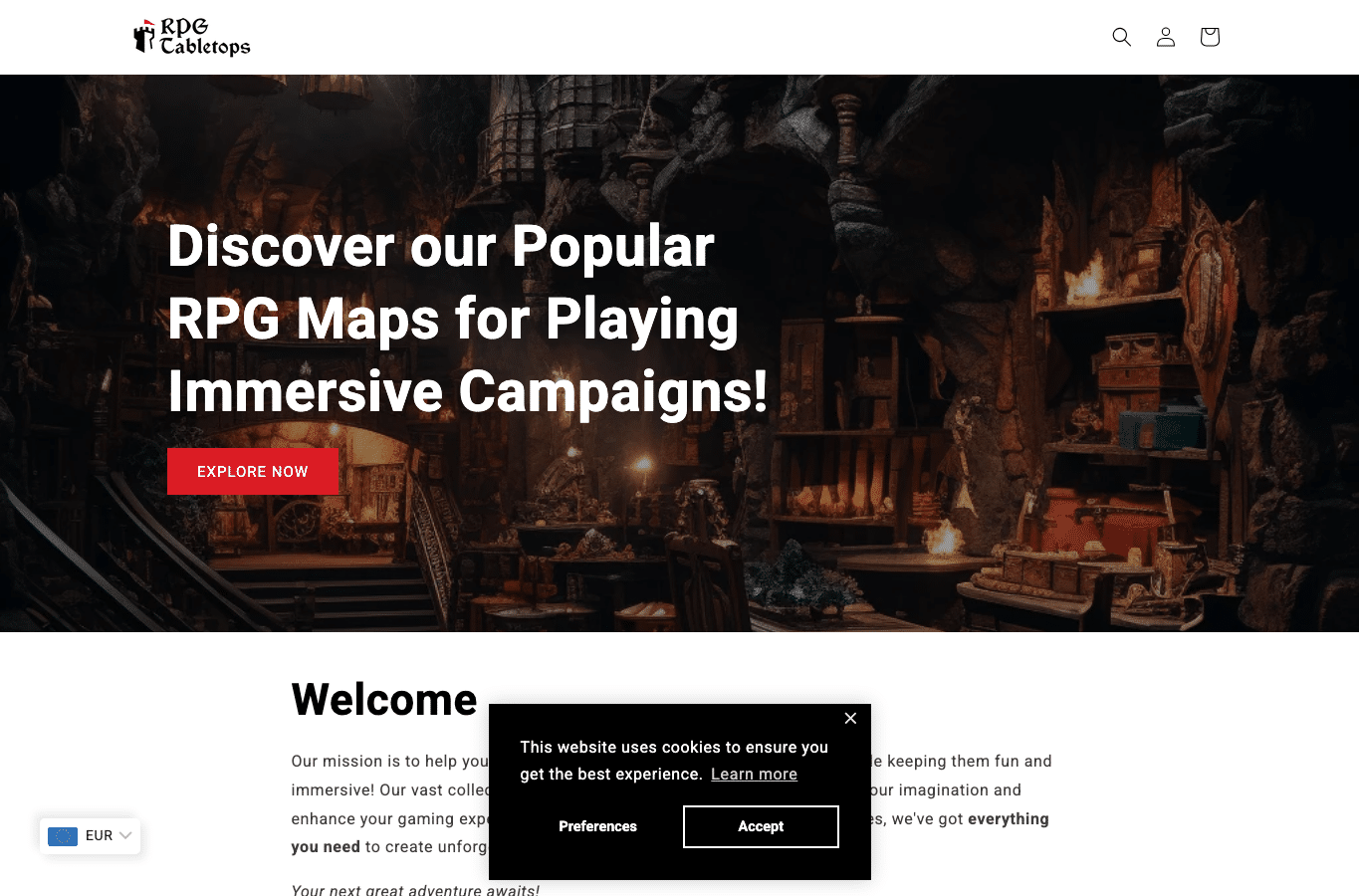 Capture d'écran de rpgtabletops.com
