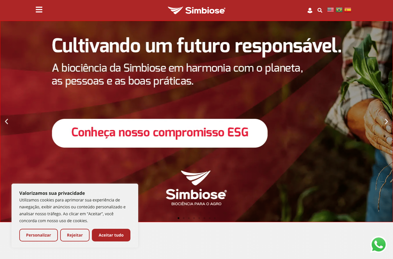 Capture d'écran de simbiose-agro.com.br