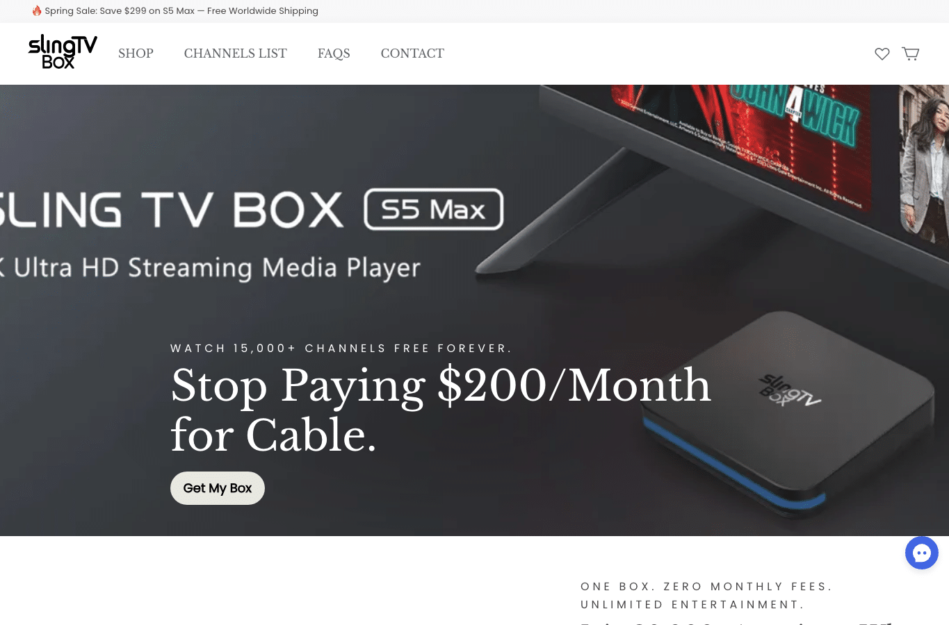 Capture d'écran de slingtvboxusa.com