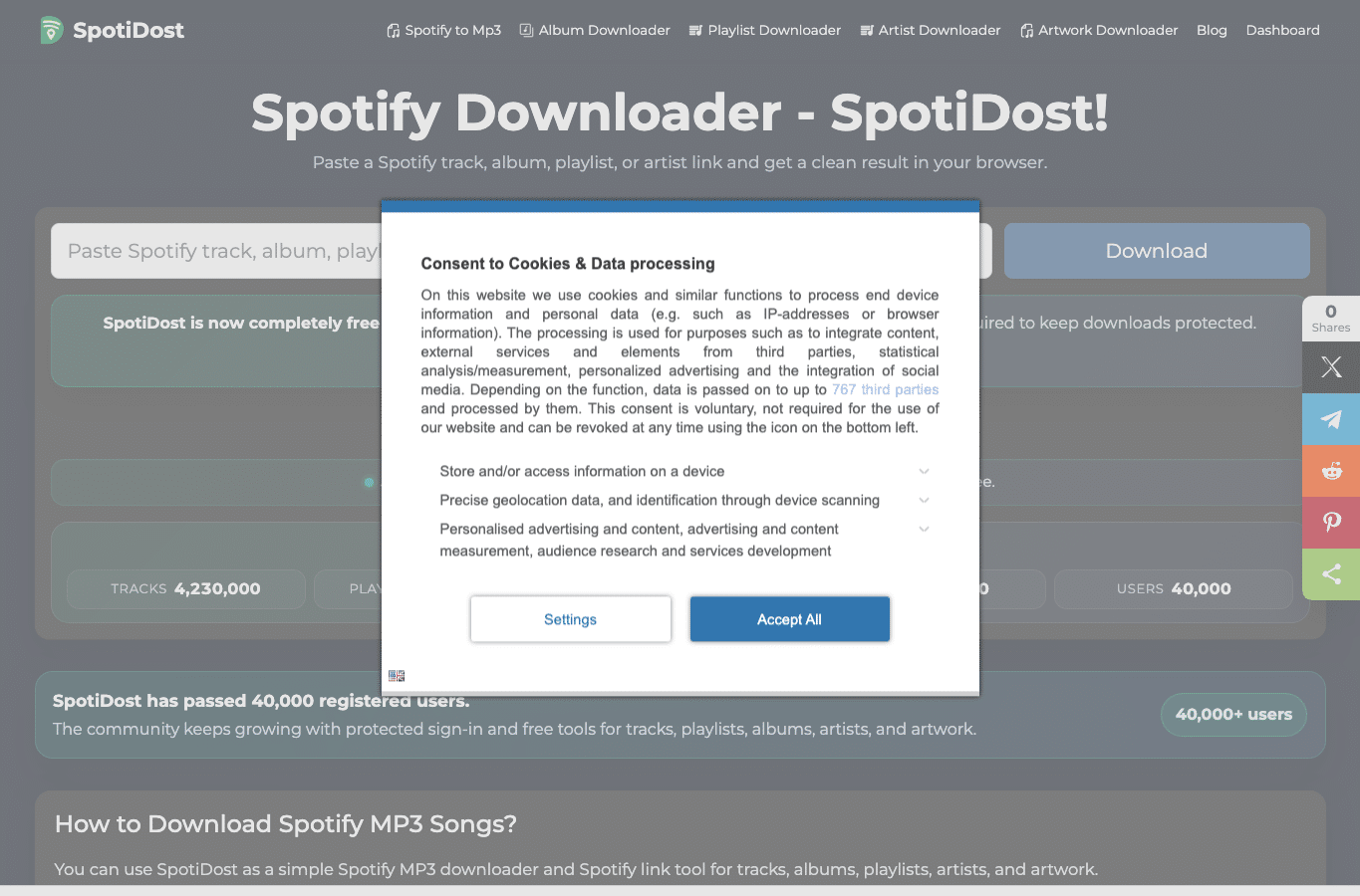 Capture d'écran de spotidost.com