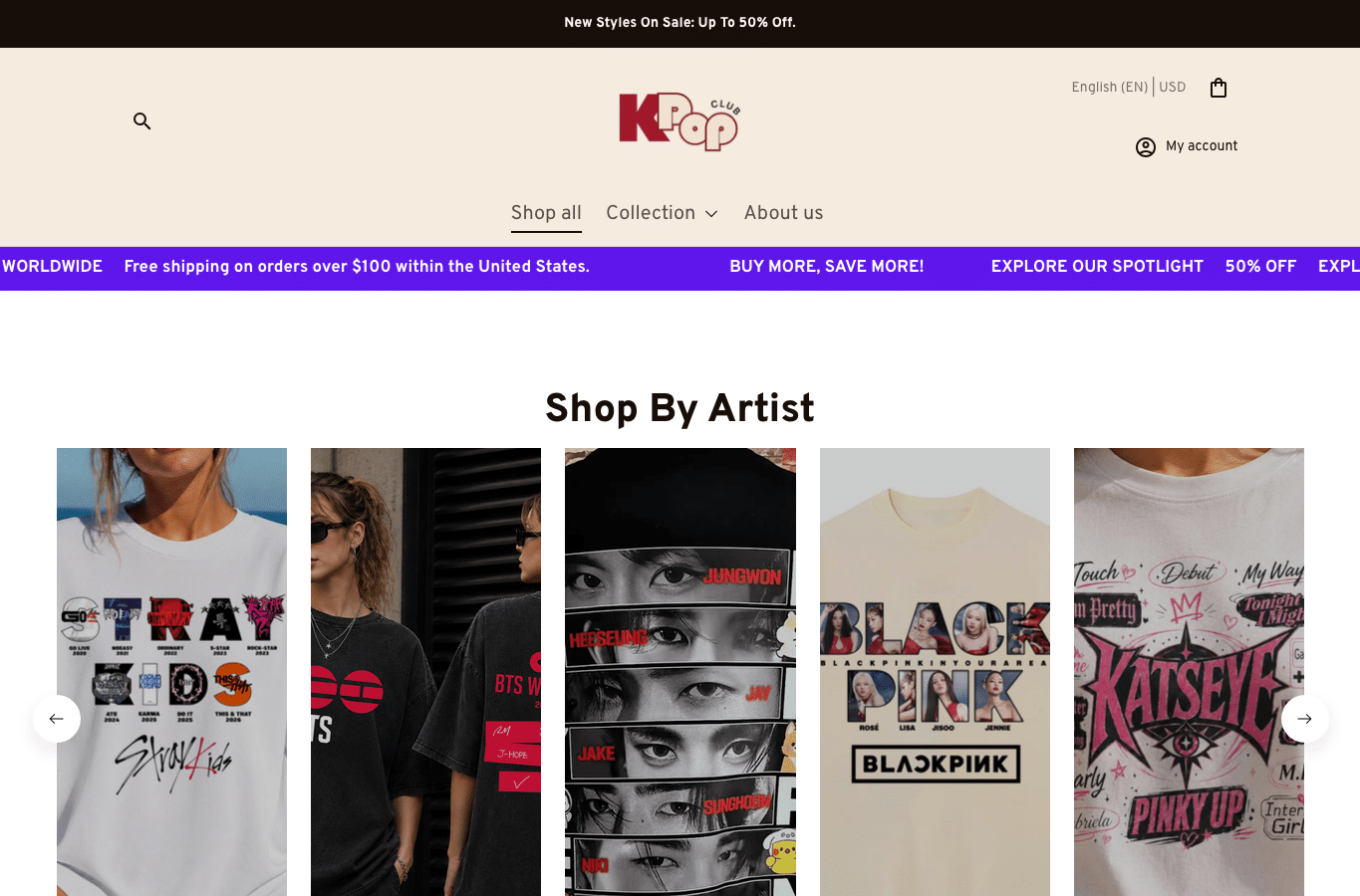 Capture d'écran de thekpopclub.com