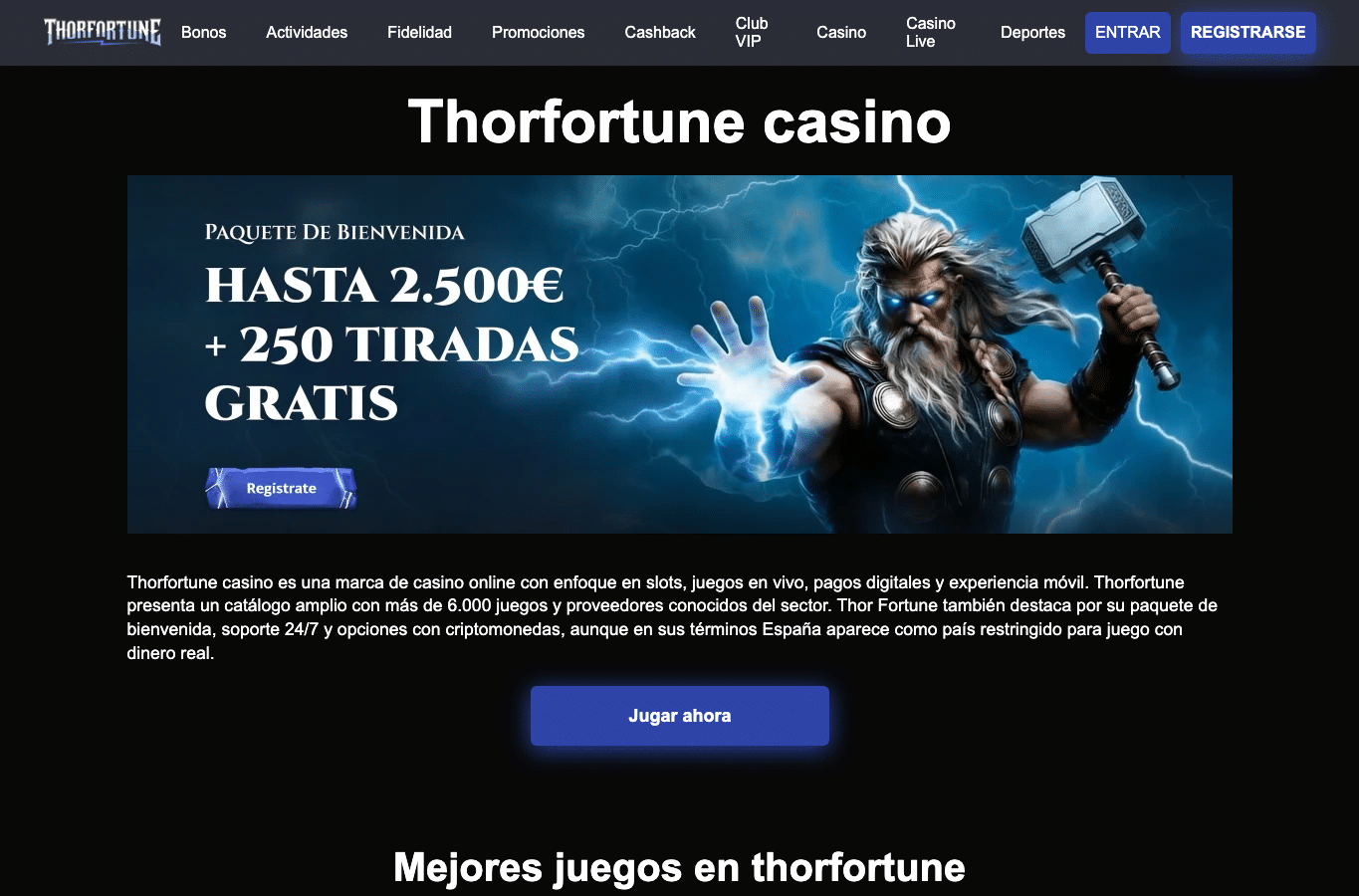 Capture d'écran de thorfortune-spain.com