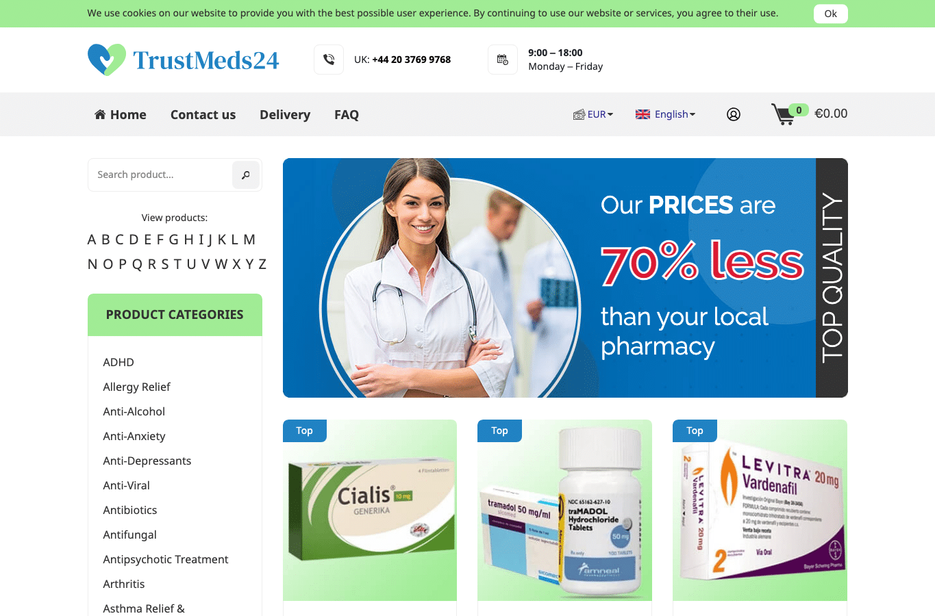 Capture d'écran de trustmeds24.com