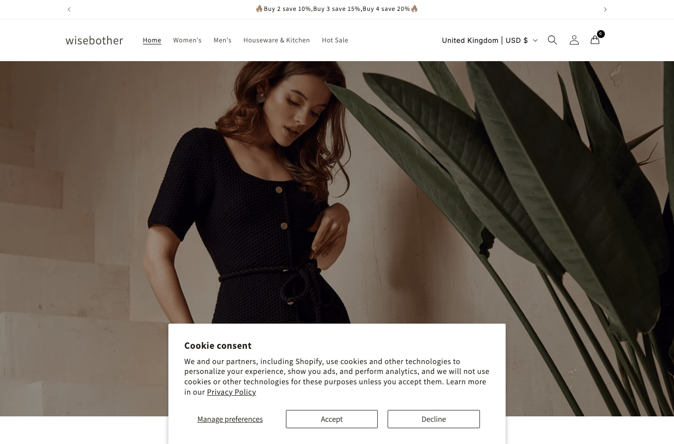 Capture d'écran de wisebother.shop