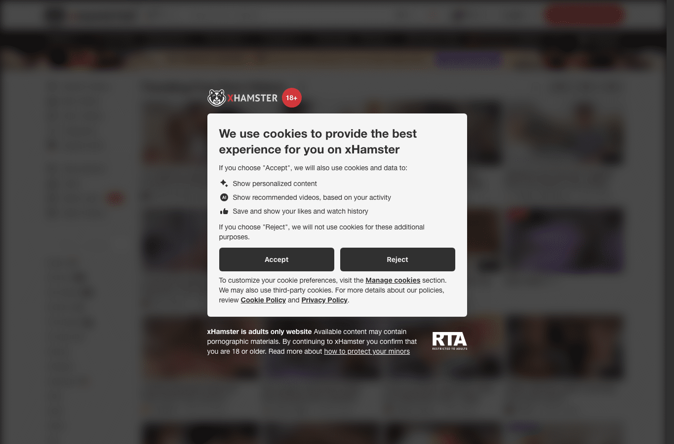 Capture d'écran de xhamster2.com