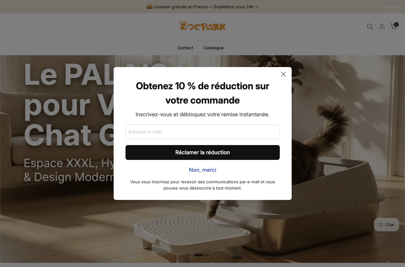 Capture d'écran de zoopark.fr