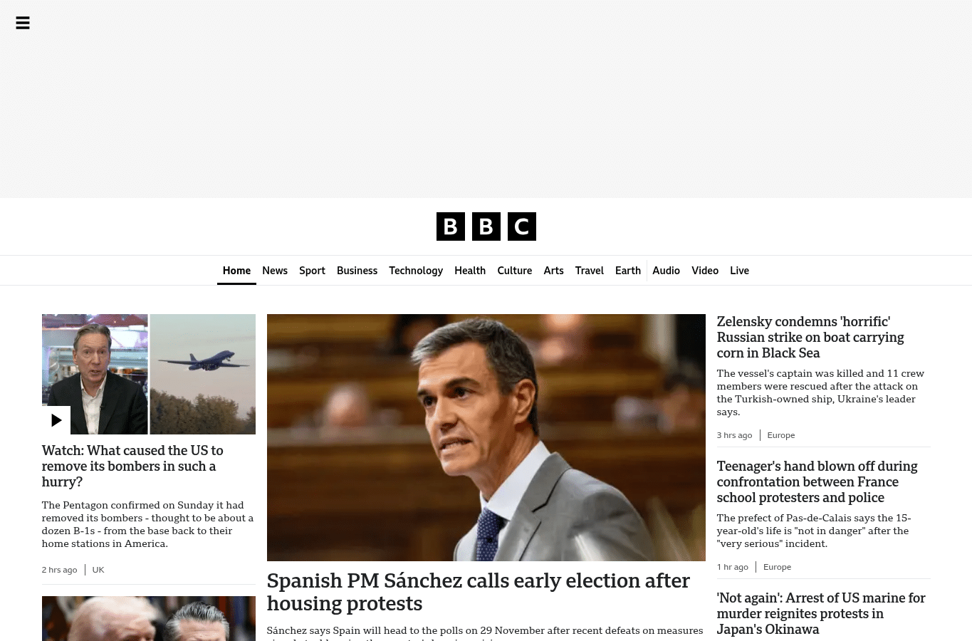 Capture d'écran de bbc.com
