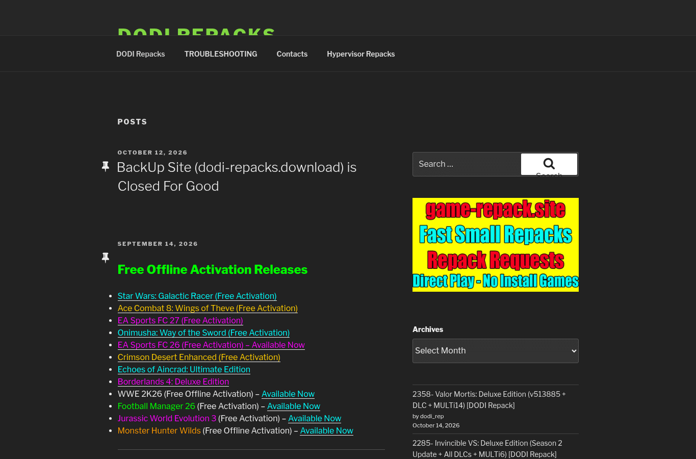 Capture d'écran de dodi-repacks.site