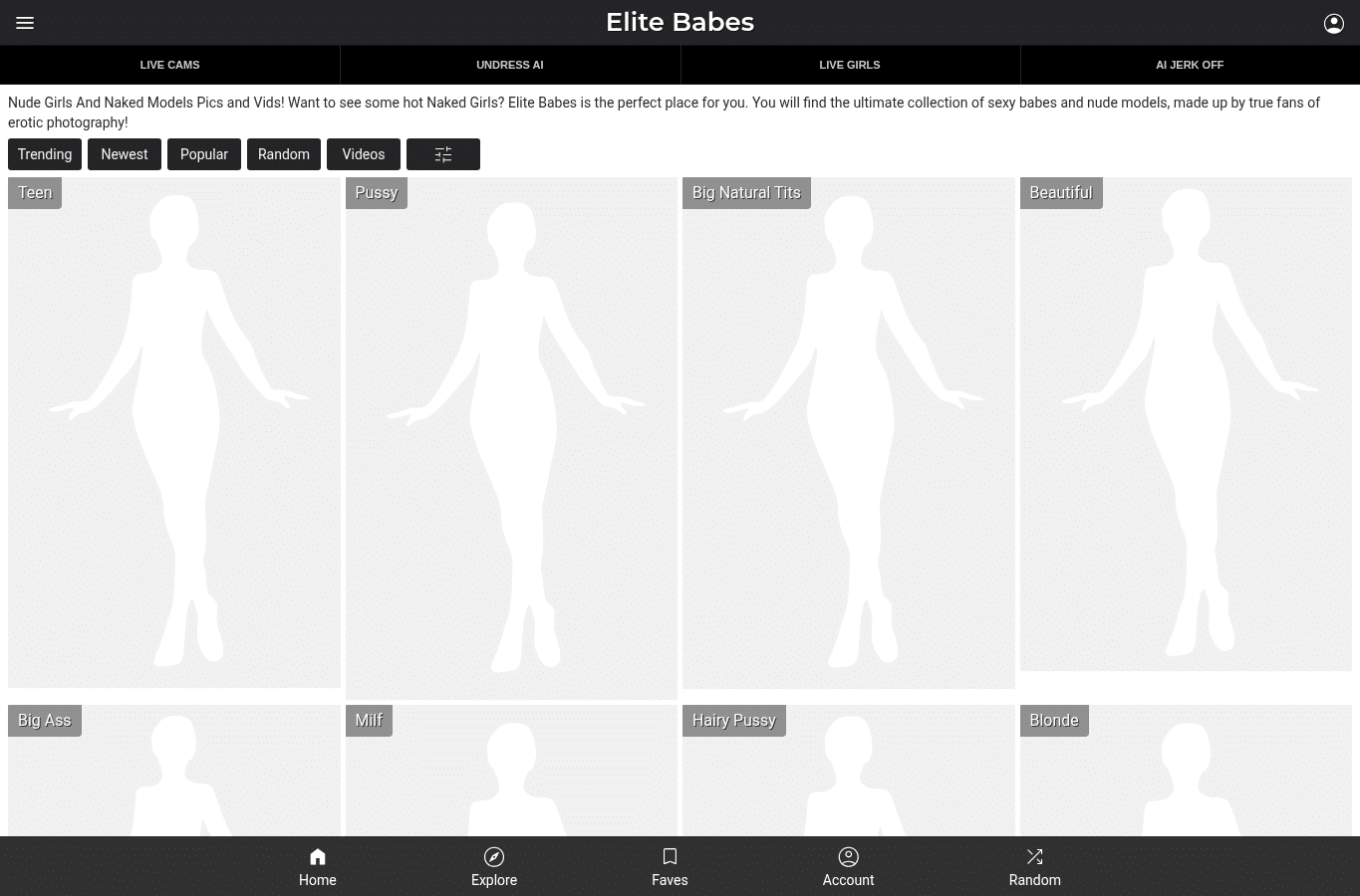 Capture d'écran de elitebabes.com