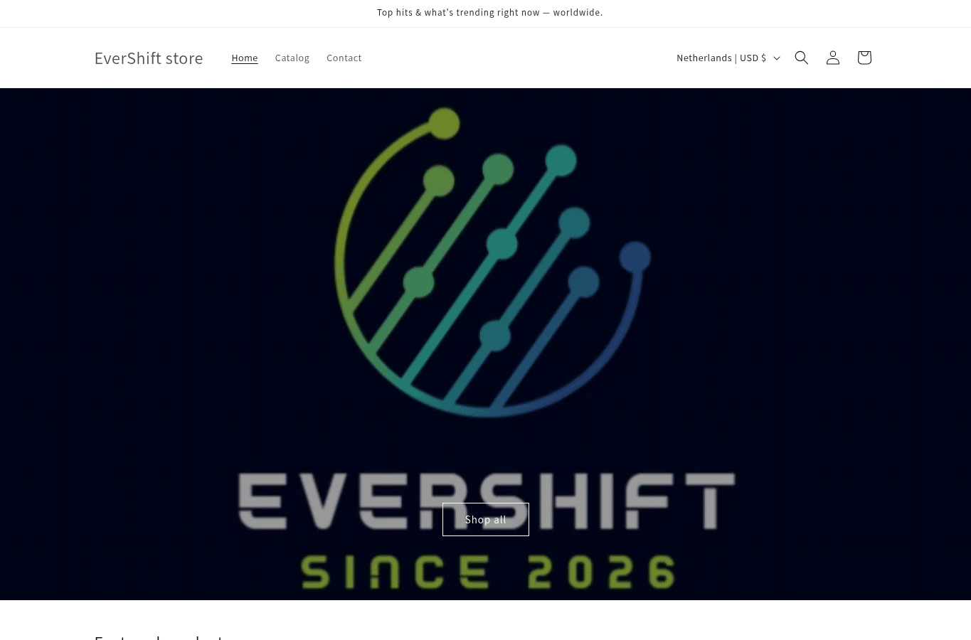 Capture d'écran de evershiftstore.online