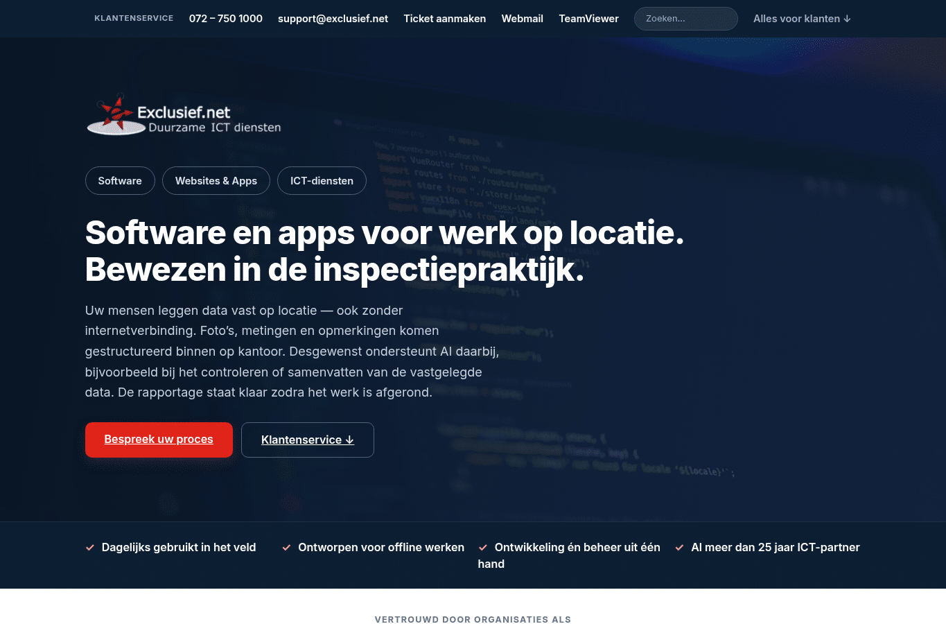 Capture d'écran de exclusief.net