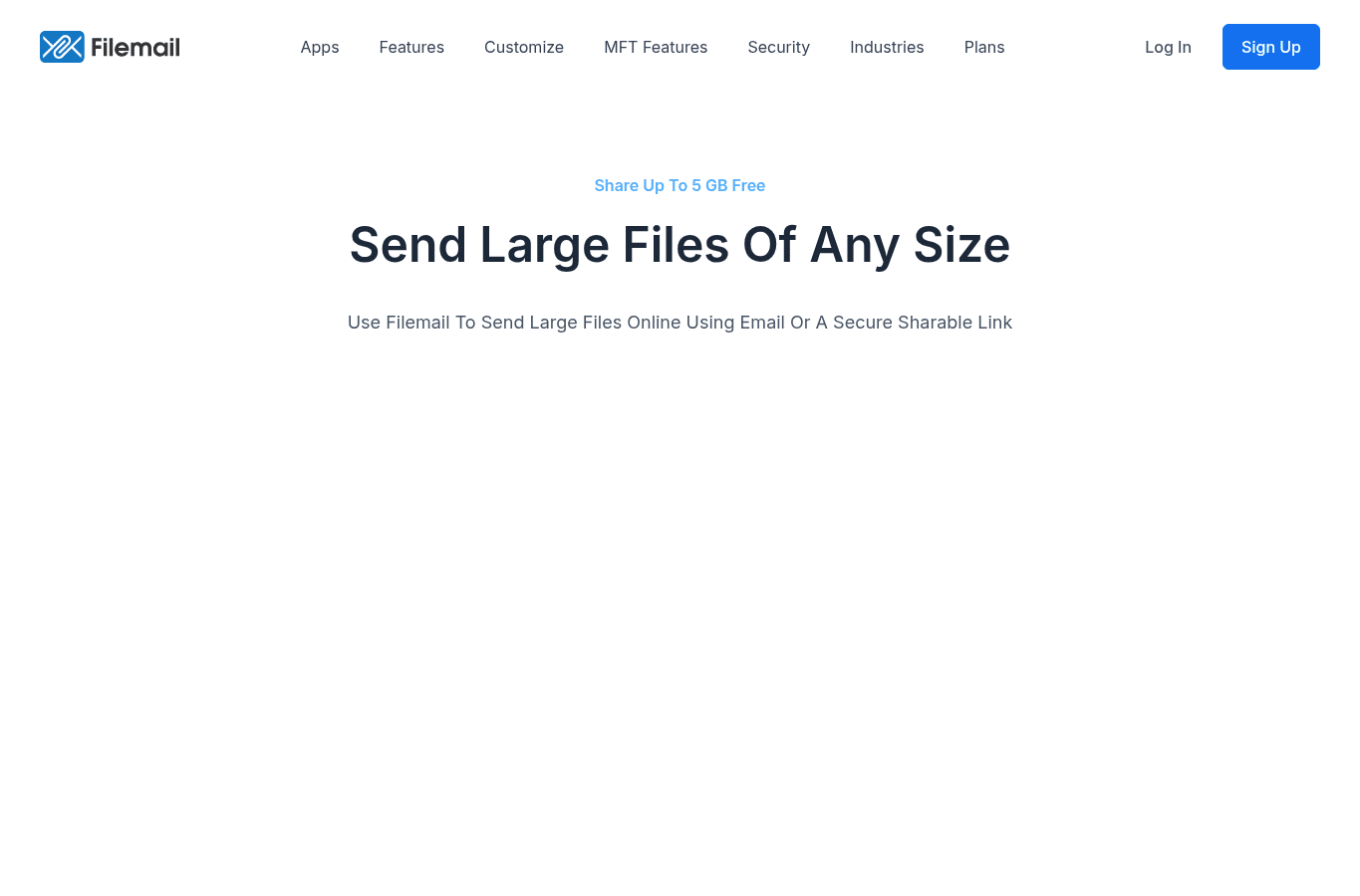 Capture d'écran de filemail.com