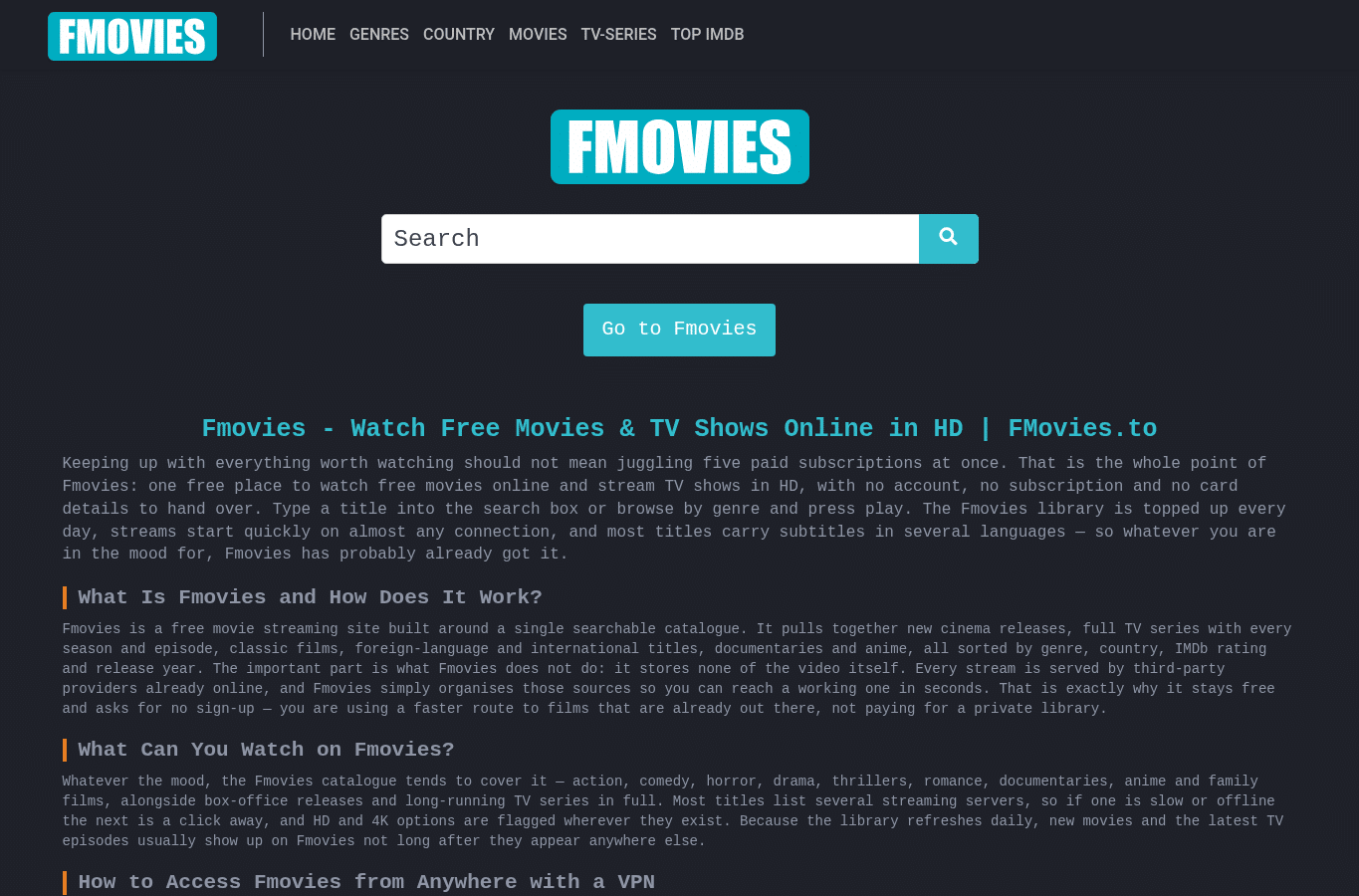 Capture d'écran de fmoviesbd.net
