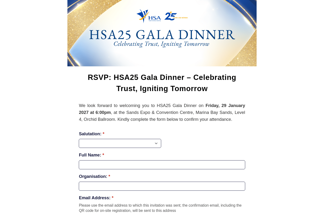 Capture d'écran de hsa25galadinner-rsvp.com