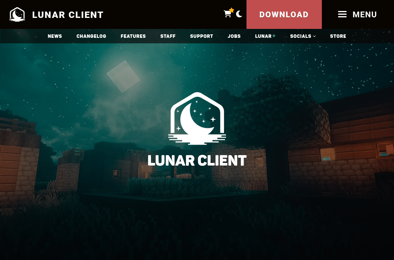 Capture d'écran de lunarclient.com