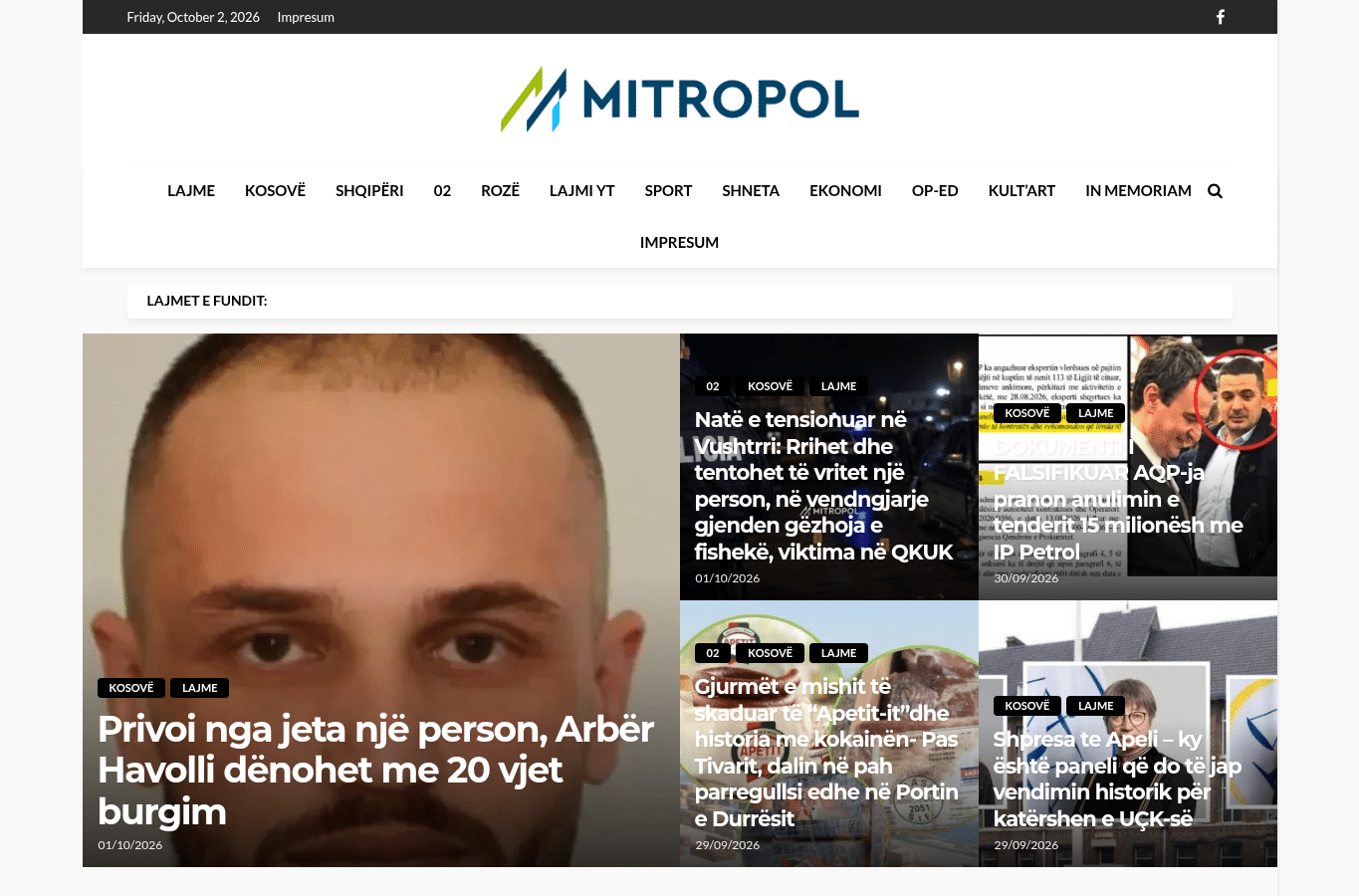 Capture d'écran de mitropol.net