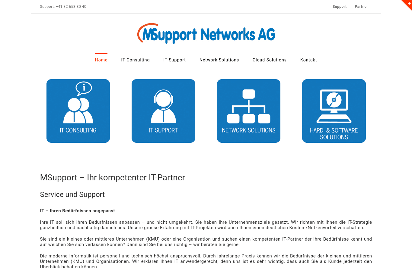 Capture d'écran de msupport.ch