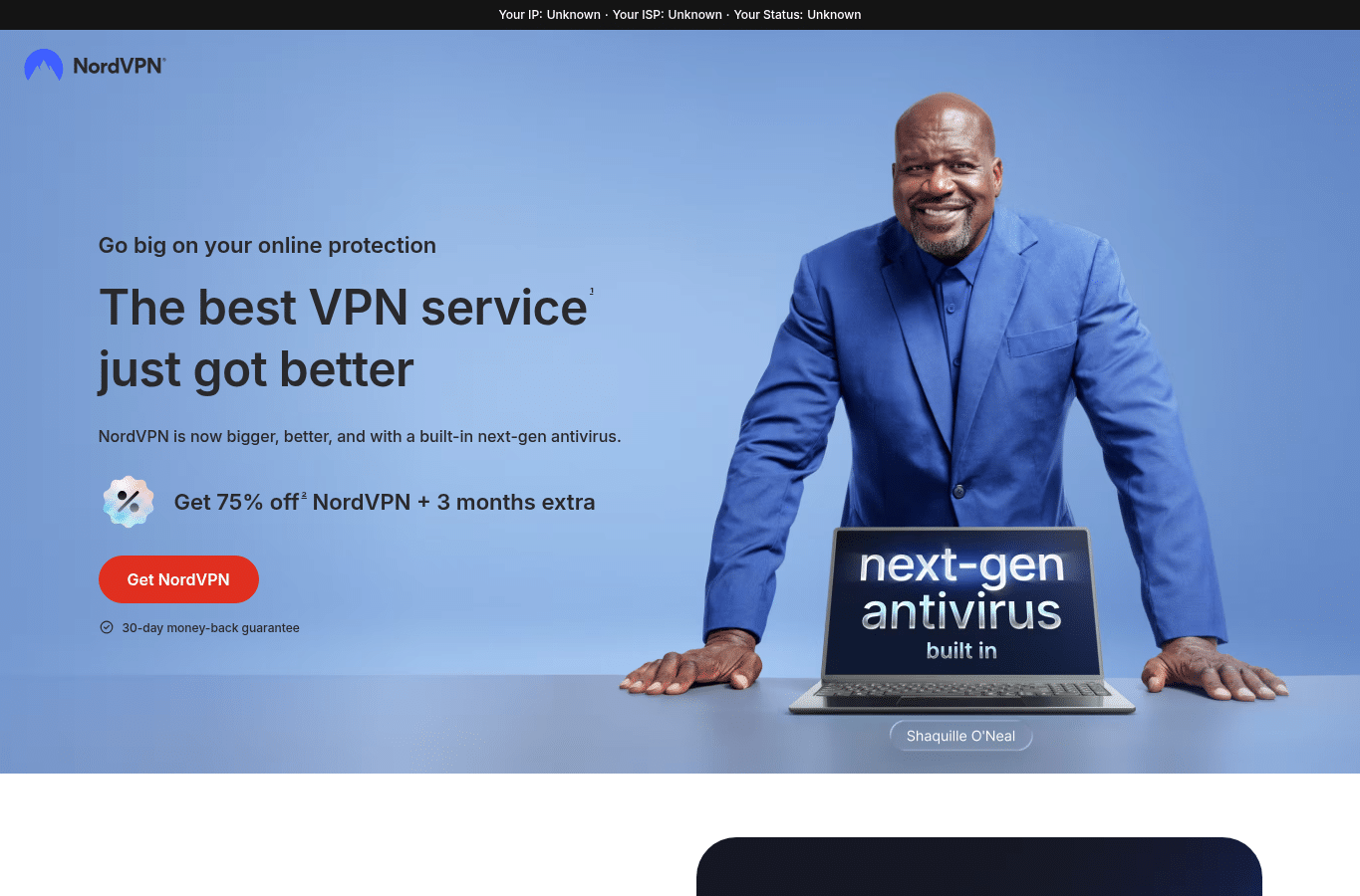 Capture d'écran de nordvpn.com