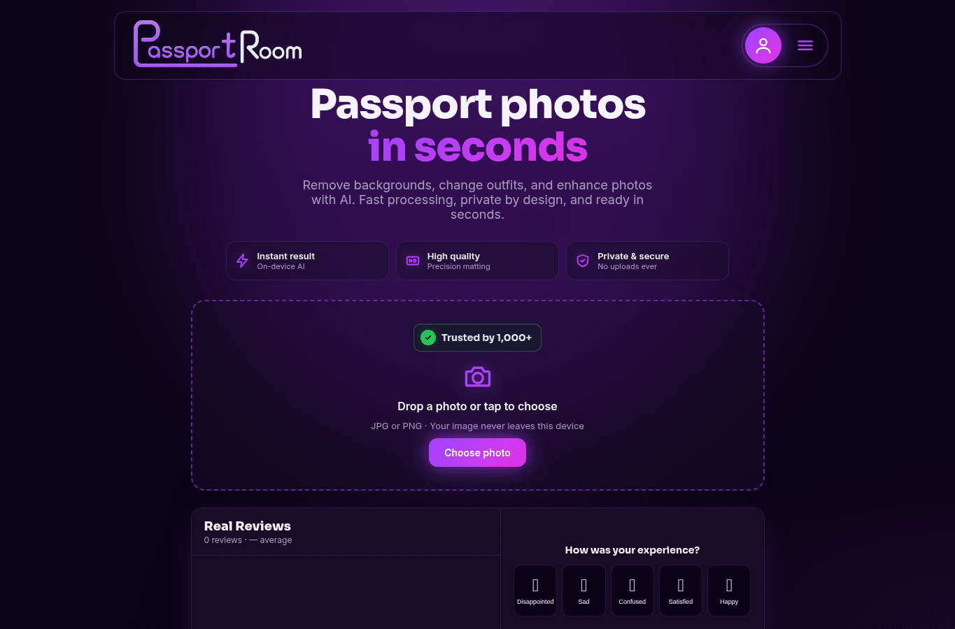 Capture d'écran de passport-room.com
