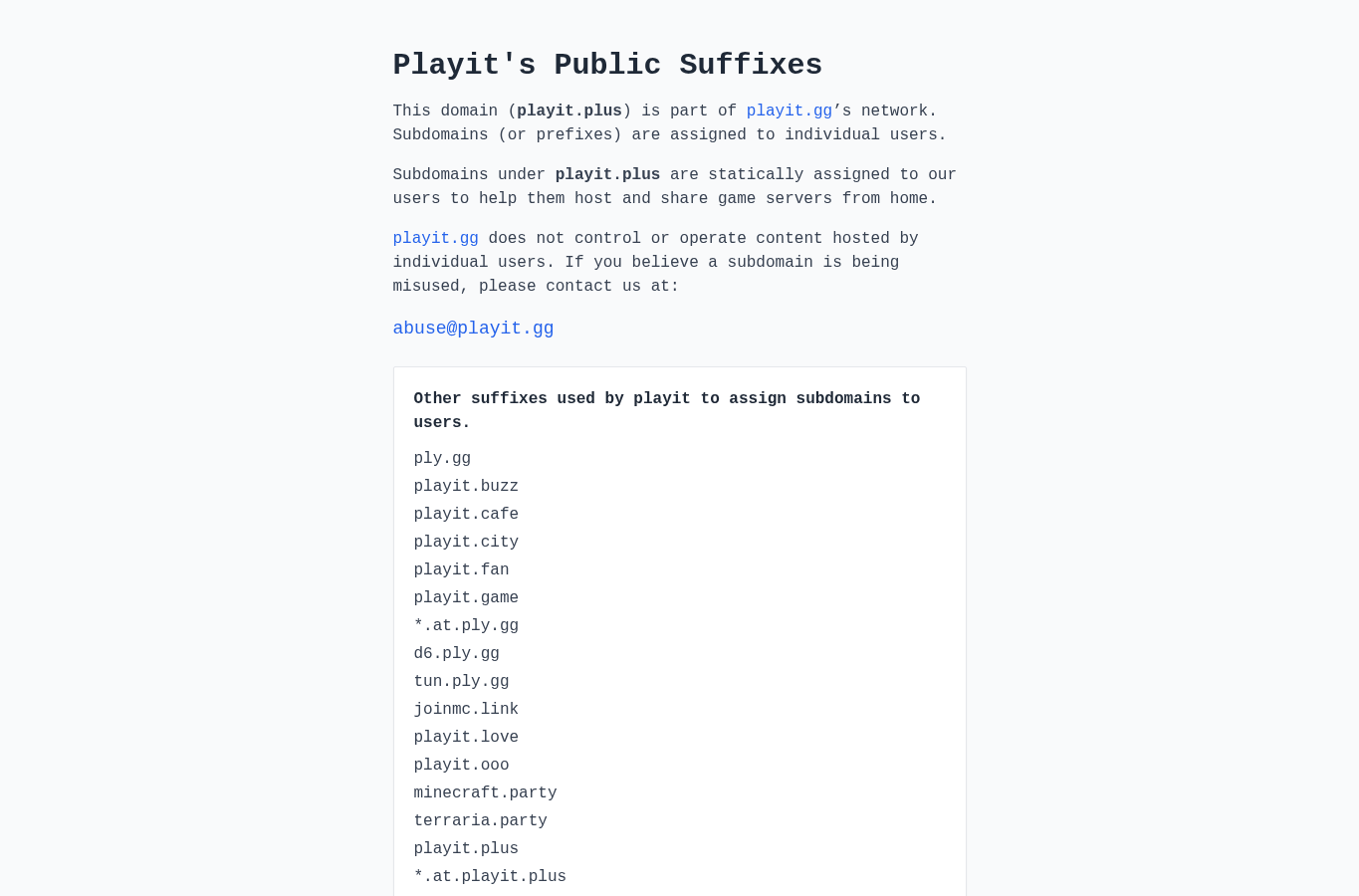 Capture d'écran de playit.plus