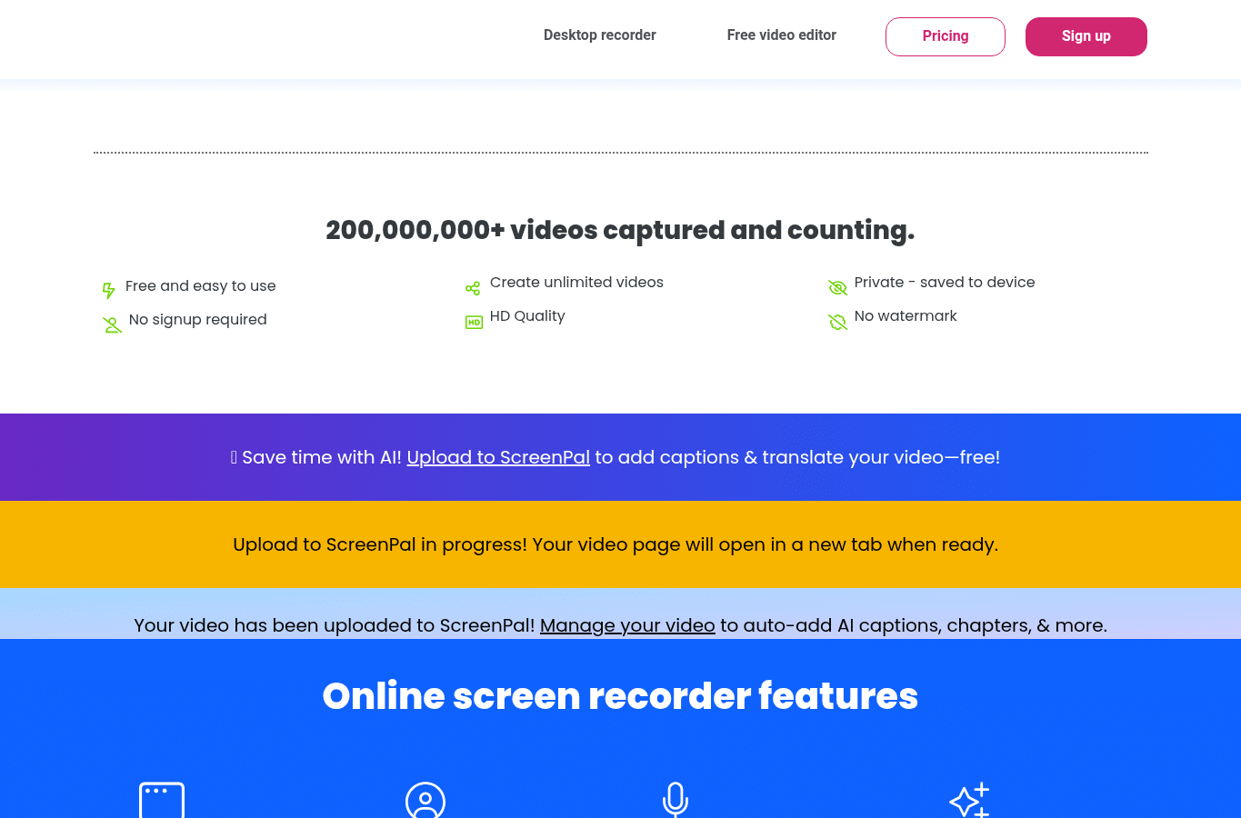 Capture d'écran de screen-recorder.com