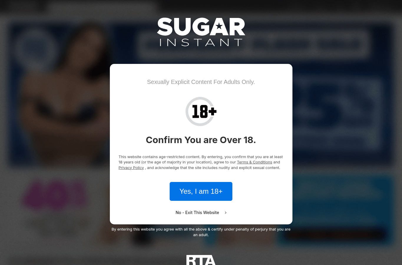 Capture d'écran de sugarinstant.com