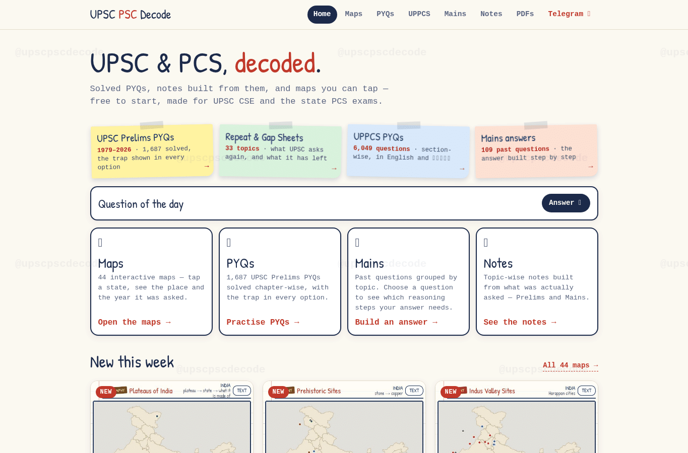 Capture d'écran de upscpscdecode.com