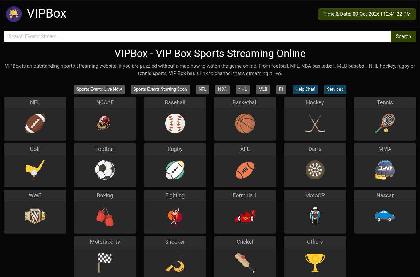 Capture d'écran de vipbox.lc